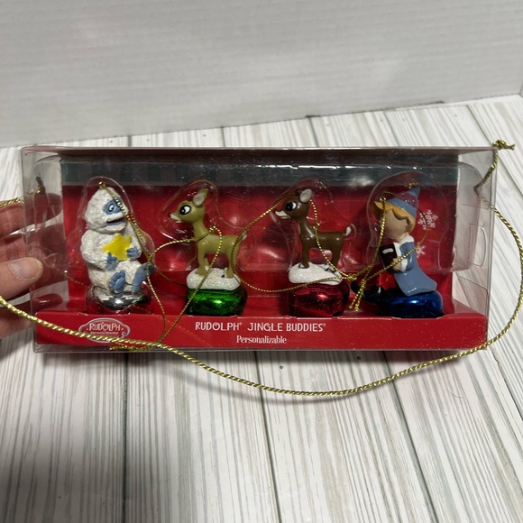 PREOWNED**SET OF 4 RUDOLPH JINGLE BELL BUDDIES ORNAMENTS - Picture 1 of 5